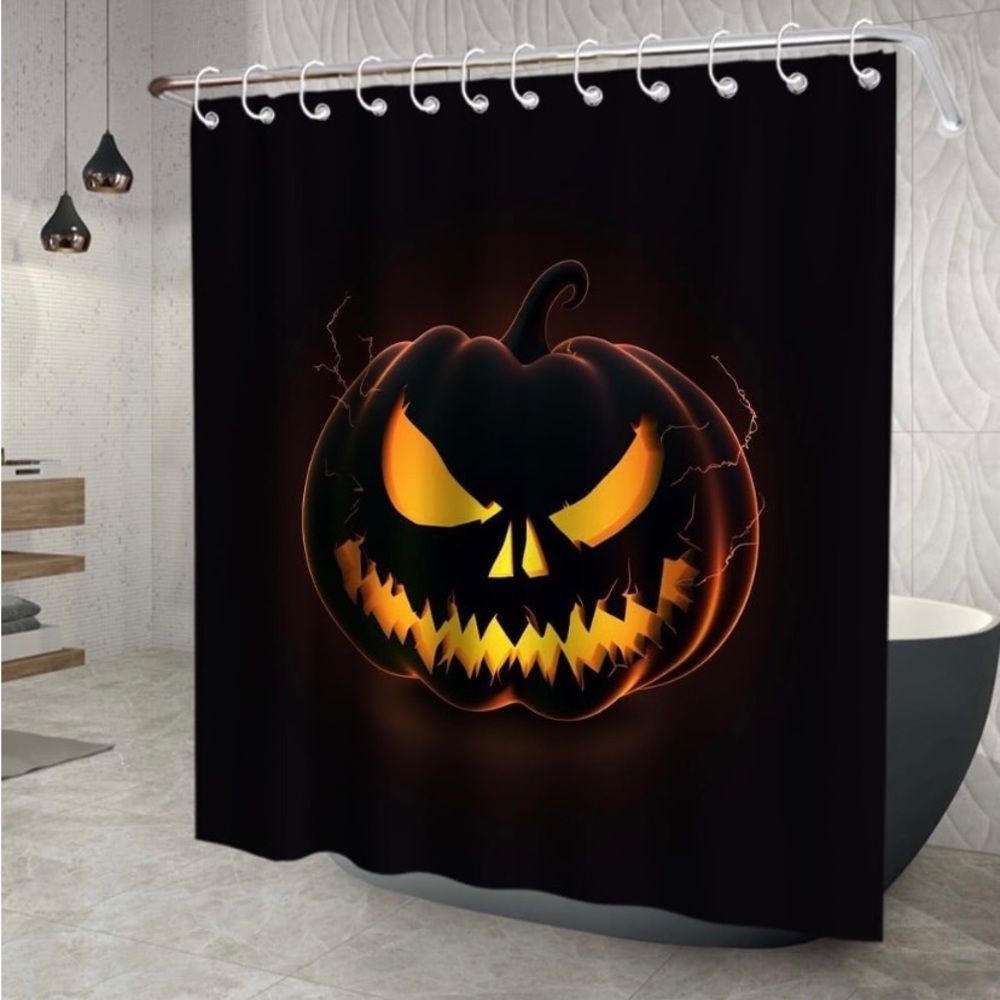 Pumpkin Ghost Shower curtain